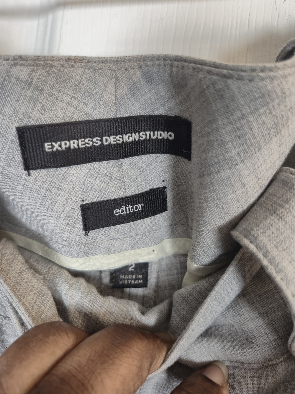 Express Design Studio The Editor Gray Y2K Wide Leg Cuffed Trousers Size 2 - Picture 5 of 6